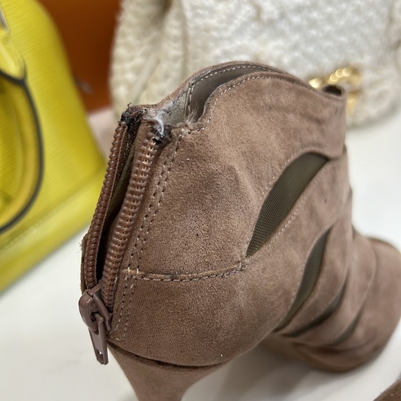 Nine West Faux Suede Peep Toe Booties - Picture 6 of 15